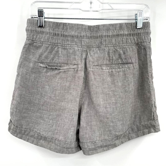 Athleta Cabo Linen 4” Short in Osprey Grey Drawstring Waist Casual Sporty Travel - Picture 13 of 16